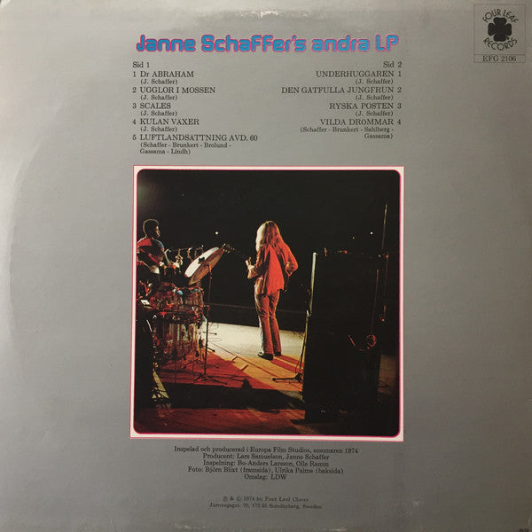 Janne Schaffer : Janne Schaffer's Andra LP (LP, Album, RE, Gat)