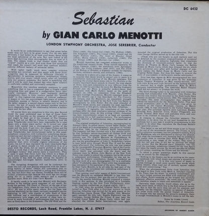 Gian Carlo Menotti, The London Symphony Orchestra, Jose Serebrier : Sebastian (LP)