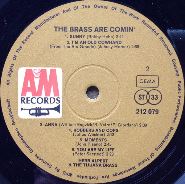 Herb Alpert & The Tijuana Brass : The Brass Are Comin' (LP, Album)