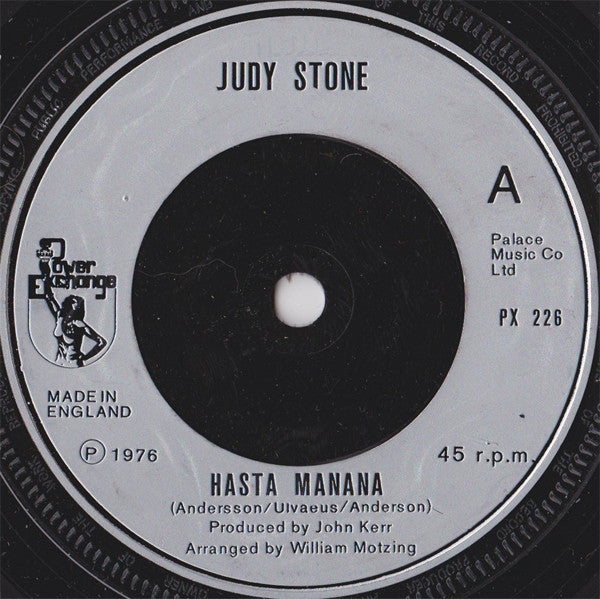 Judy Stone : Hasta Manana (7", Single, Sil)