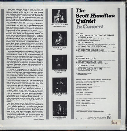 The Scott Hamilton Quintet : In Concert (LP, Album)