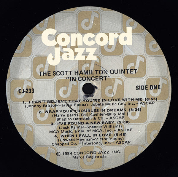 The Scott Hamilton Quintet : In Concert (LP, Album)