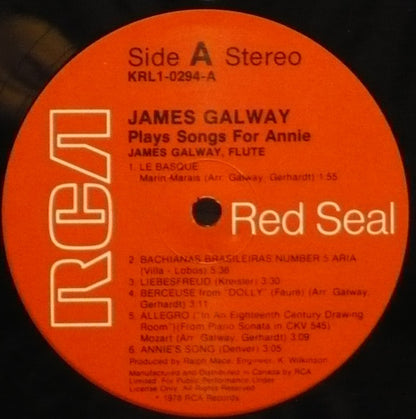 James Galway : James Galway Plays Songs For Annie (LP, Album)