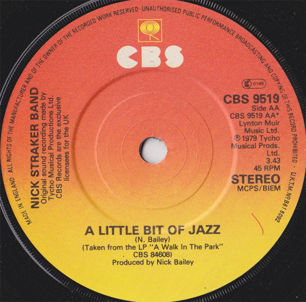 Nick Straker Band : The Last Goodbye / A Little Bit Of Jazz (7", Single)