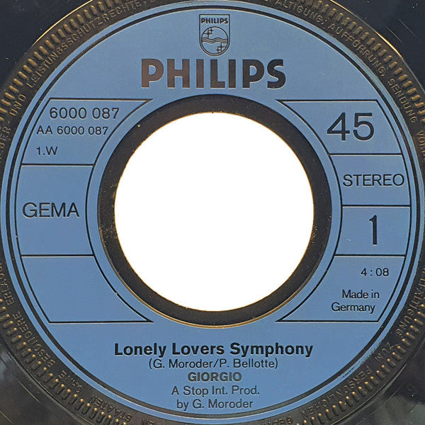 Giorgio Moroder : Lonely Lovers' Symphony (7", Single)