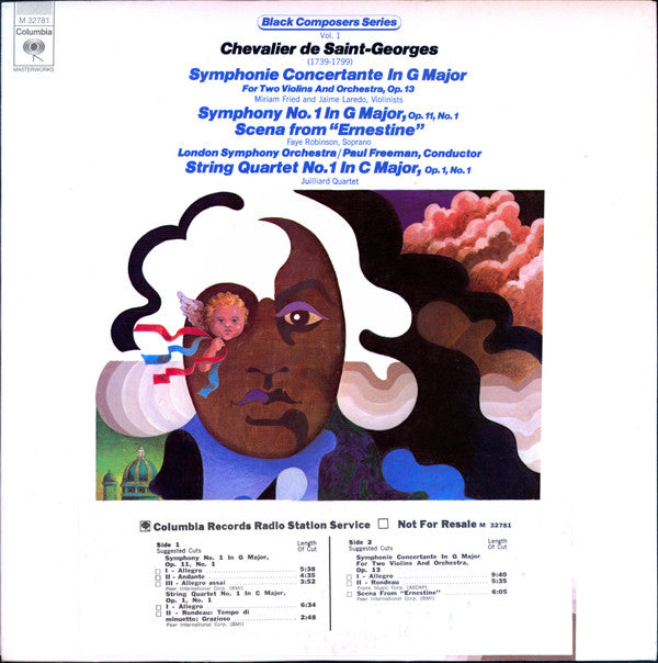 Joseph Boulogne, Chevalier De Saint-Georges : Symphonie Concertante In G Major For Two Violins And Orchestra, Op. 13 / Symphony No. 1 In G Major, Op. 11, No. 1 / Scena From "Ernestine" / String Quartet No. 1 In C Major, Op. 1, No. 1 (LP, Album)