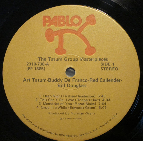 Art Tatum, Buddy DeFranco, Red Callender, Bill Douglass (2) : The Tatum Group Masterpieces (LP, Album)