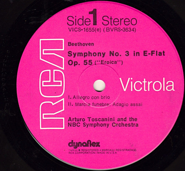 Arturo Toscanini, NBC Symphony Orchestra / Ludwig van Beethoven : Symphony No. 3 ("Eroica") (LP, RE)