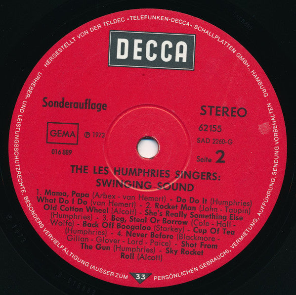 Les Humphries Singers : Swinging Sound (LP, Comp, S/Edition)