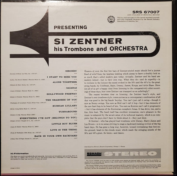 Si Zentner And His Orchestra : Presenting Si Zentner (LP, Album)