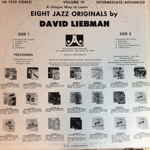 David Liebman : 8 Originals From The Seventies (LP, Album)