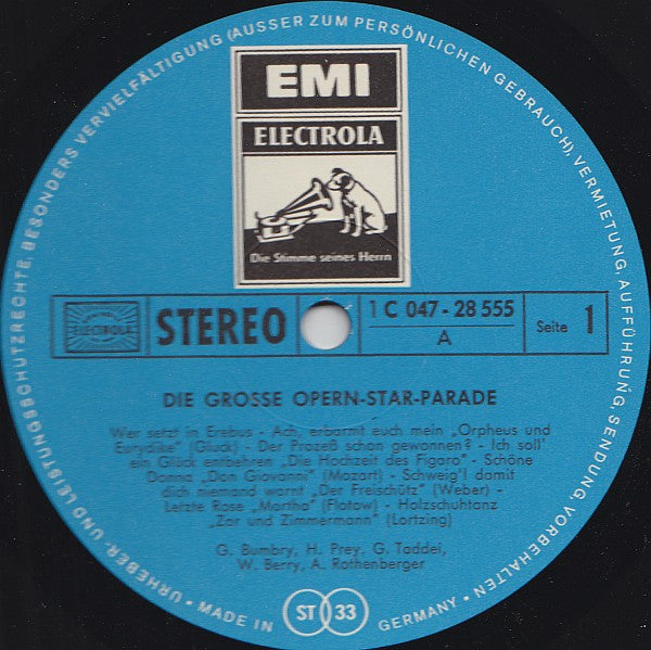 Various : Die Grosse Opern-Star-Parade (LP, Comp, Gat)