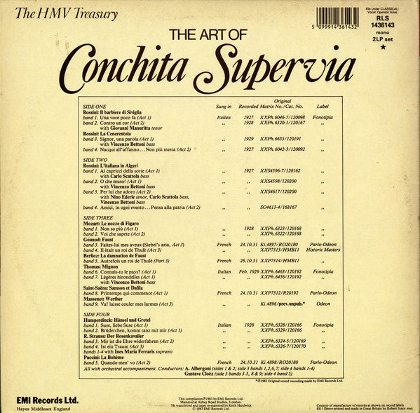 Conchita Supervia : The Art Of Conchita Supervia (2xLP, Comp, Mono, Gat)