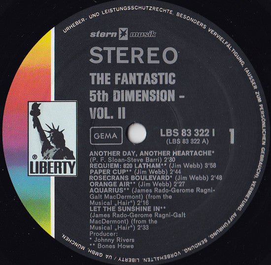 The Fifth Dimension : The Fantastic 5th Dimension Vol. 2 (LP, Comp, Gat)