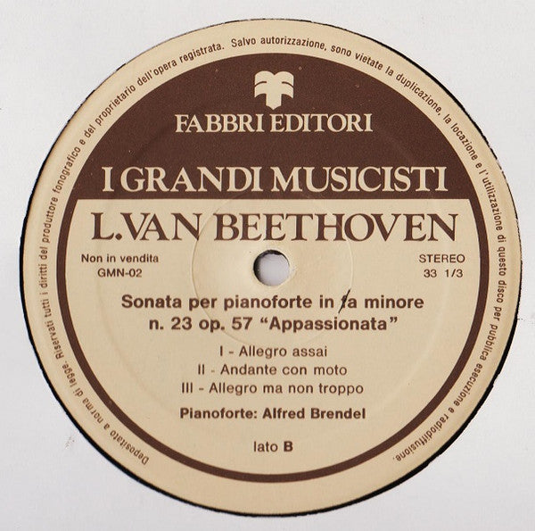 Ludwig van Beethoven Pianista Alfred Brendel : Sonate Per Pianoforte Op. 53 "Aurora" E Op. 57 "Appassionata" (LP, RE)