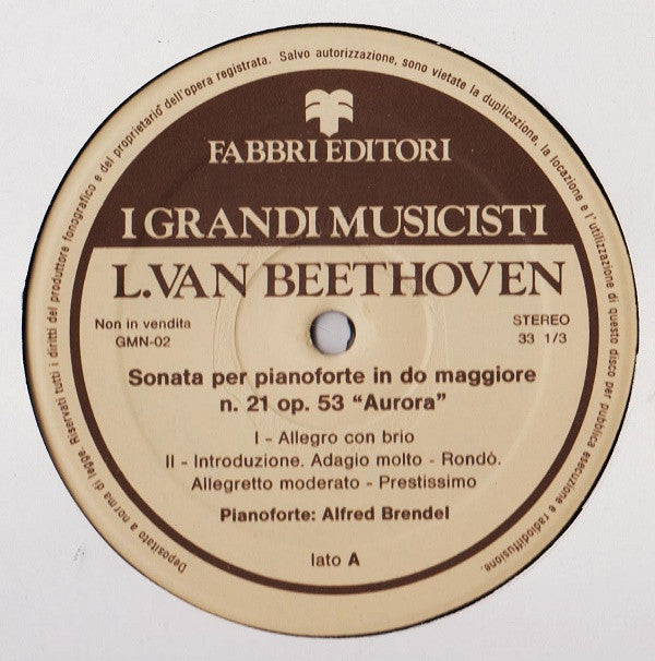 Ludwig van Beethoven Pianista Alfred Brendel : Sonate Per Pianoforte Op. 53 "Aurora" E Op. 57 "Appassionata" (LP, RE)