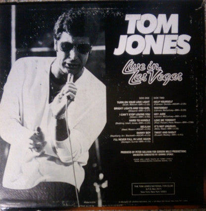 Tom Jones : Live In Las Vegas (LP, Album)