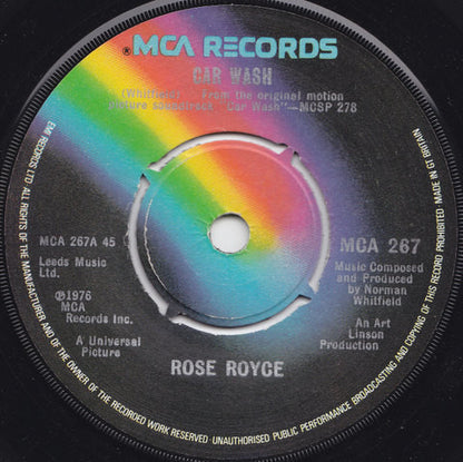 Rose Royce : Car Wash (7", Single, Pus)