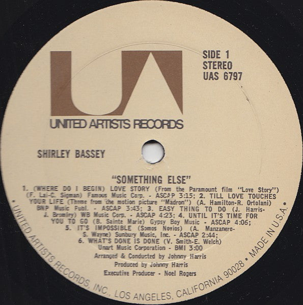 Shirley Bassey : Something Else (LP, Album)