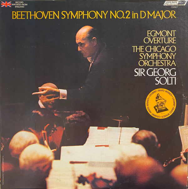 Ludwig van Beethoven - Georg Solti, The Chicago Symphony Orchestra : Beethoven Symphony No. 2 In D Major/ Egmont Overture (LP)