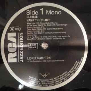 Lionel Hampton : Hamp The Champ (LP, Comp, Mono)