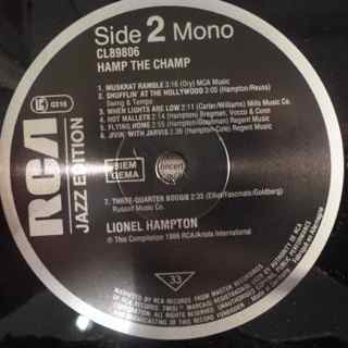 Lionel Hampton : Hamp The Champ (LP, Comp, Mono)