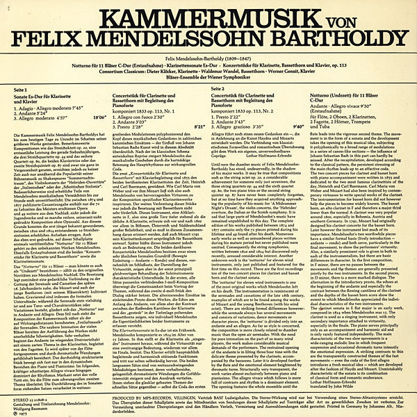 Felix Mendelssohn-Bartholdy : Kammermusik (LP, Album)