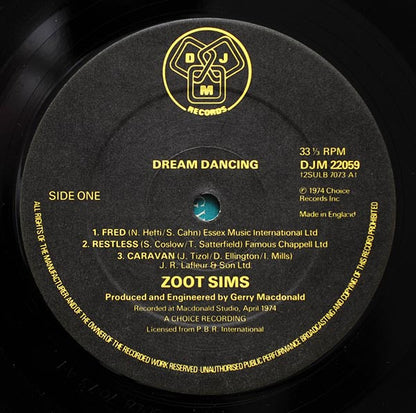 Zoot Sims : Dream Dancing (LP, Album, RE)