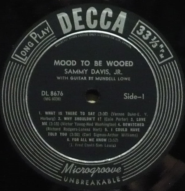 Sammy Davis Jr., Mundell Lowe : Mood To Be Wooed (LP, Mono)