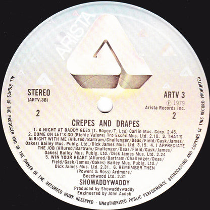 Showaddywaddy : Crepes & Drapes (LP, Album)