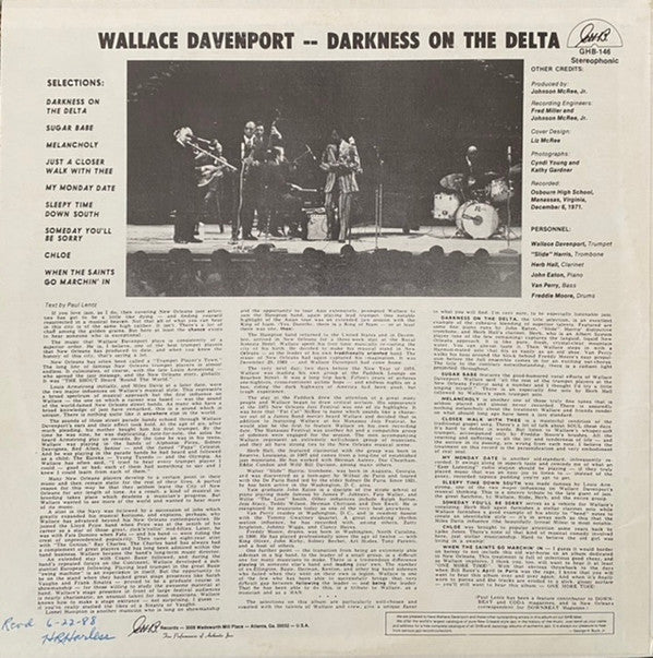 Wallace Davenport : Darkness On The Delta (LP, Album)