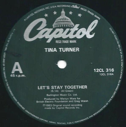 Tina Turner : Let's Stay Together (12", Single, Art)