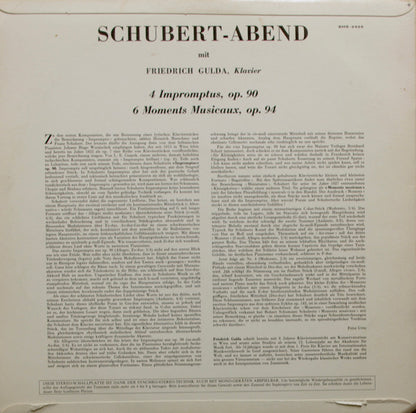 Franz Schubert, Friedrich Gulda : Schubert-Abend: 4 Impromptus Op. 90, 6 Moments Musicaux Op. 94 (LP)