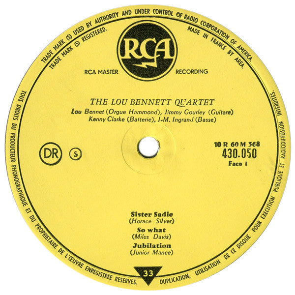 The Lou Bennett Quartet : Amen (LP, Album, Mono, Yel)