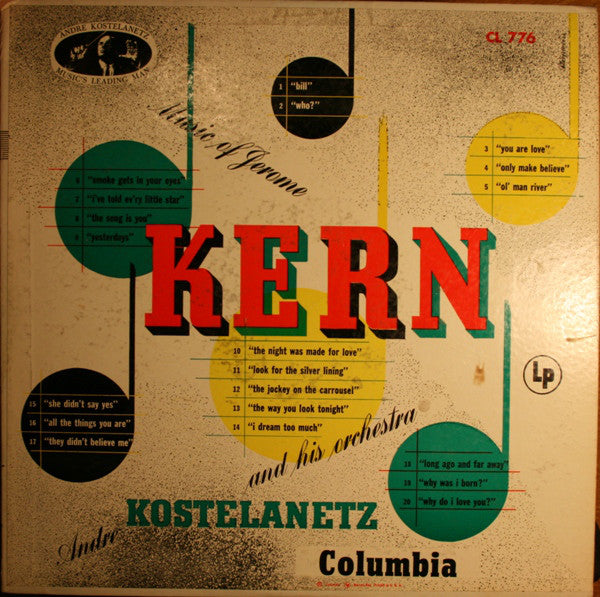 Jerome Kern - André Kostelanetz And His Orchestra : Music Of Jerome Kern (LP, Album, Mono, RE)