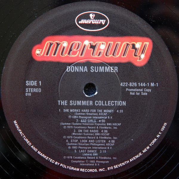 Donna Summer : The Summer Collection (Greatest Hits) (LP, Comp, Promo)