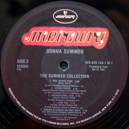 Donna Summer : The Summer Collection (Greatest Hits) (LP, Comp, Promo)