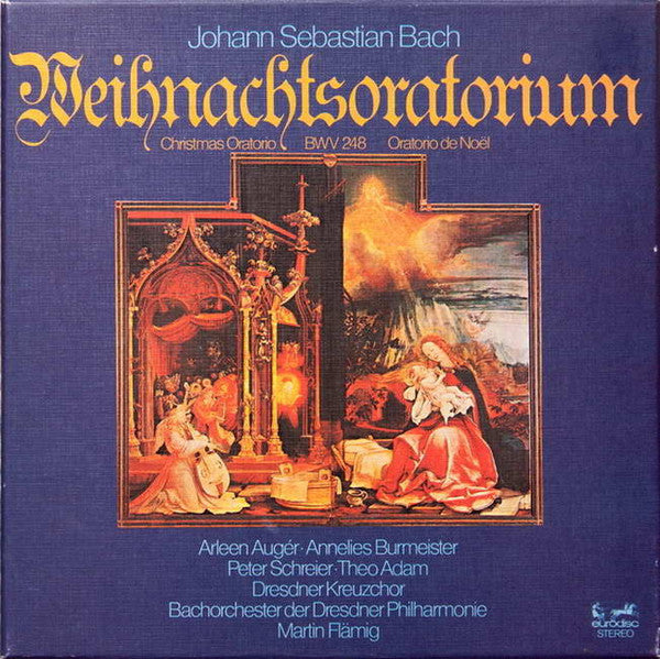 Johann Sebastian Bach, Arleen Auger, Annelies Burmeister, Peter Schreier, Theo Adam, Dresdner Kreuzchor, Bachorchester der Dresdner Philharmonie, Martin Flämig : Weihnachtsoratorium (Christmas Oratorio BWV 248 Oratorio De Noël) (3xLP + Box, RE)