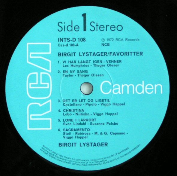 Birgit Lystager : Favoritter (LP, Album)