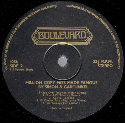 Alan Caddy Orchestra & Singers : Million Copy Hits Made Famous By Simon & Garfunkel (LP)