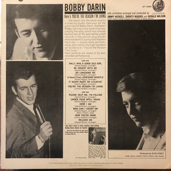 Bobby Darin : You're The Reason I'm Living (LP, Album, Scr)