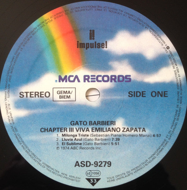 Gato Barbieri : Chapter Three: Viva Emiliano Zapata (LP, Album, RE, Gat)