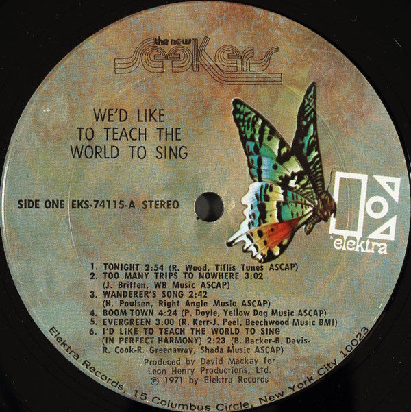 The New Seekers : We'd Like To Teach The World To Sing (LP, Album, Pit)