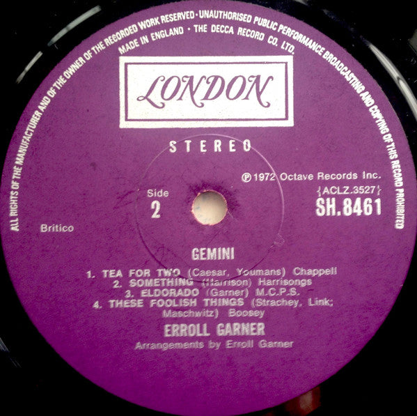 Erroll Garner : Gemini (LP, Album)