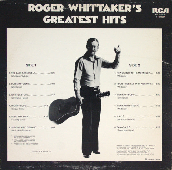 Roger Whittaker : Greatest Hits (LP, Comp)