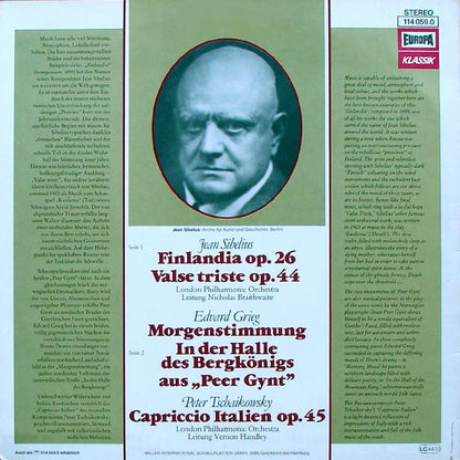 Jean Sibelius / Pyotr Ilyich Tchaikovsky : Finlandia / Valse Triste / Capriccio Italien (LP, Comp)