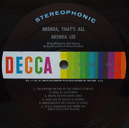 Brenda Lee : Brenda That's All (LP, Album)