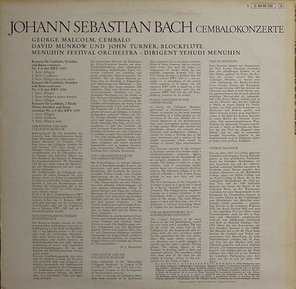 Johann Sebastian Bach : Cembalokonzerte D-dur BWV 1054, A-dur BWV 1055, F-dur BWV 1057 (LP, Album)