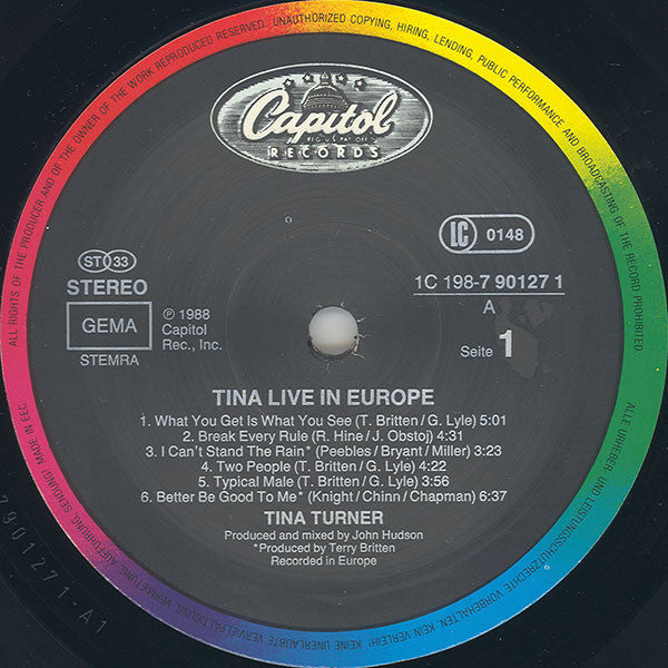 Tina Turner : Tina Live In Europe (2xLP, Album)