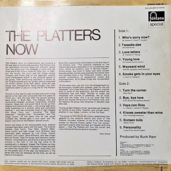 The Platters : The Platters Now (LP, Album)